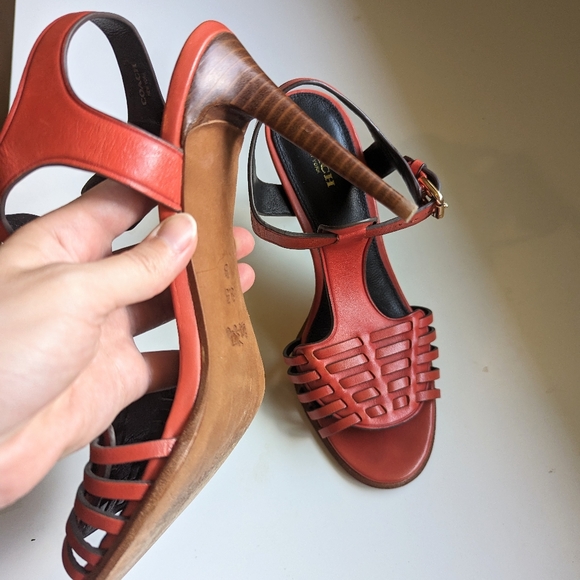 COACH Red Izzy Stiletto Heels - Picture 8 of 11